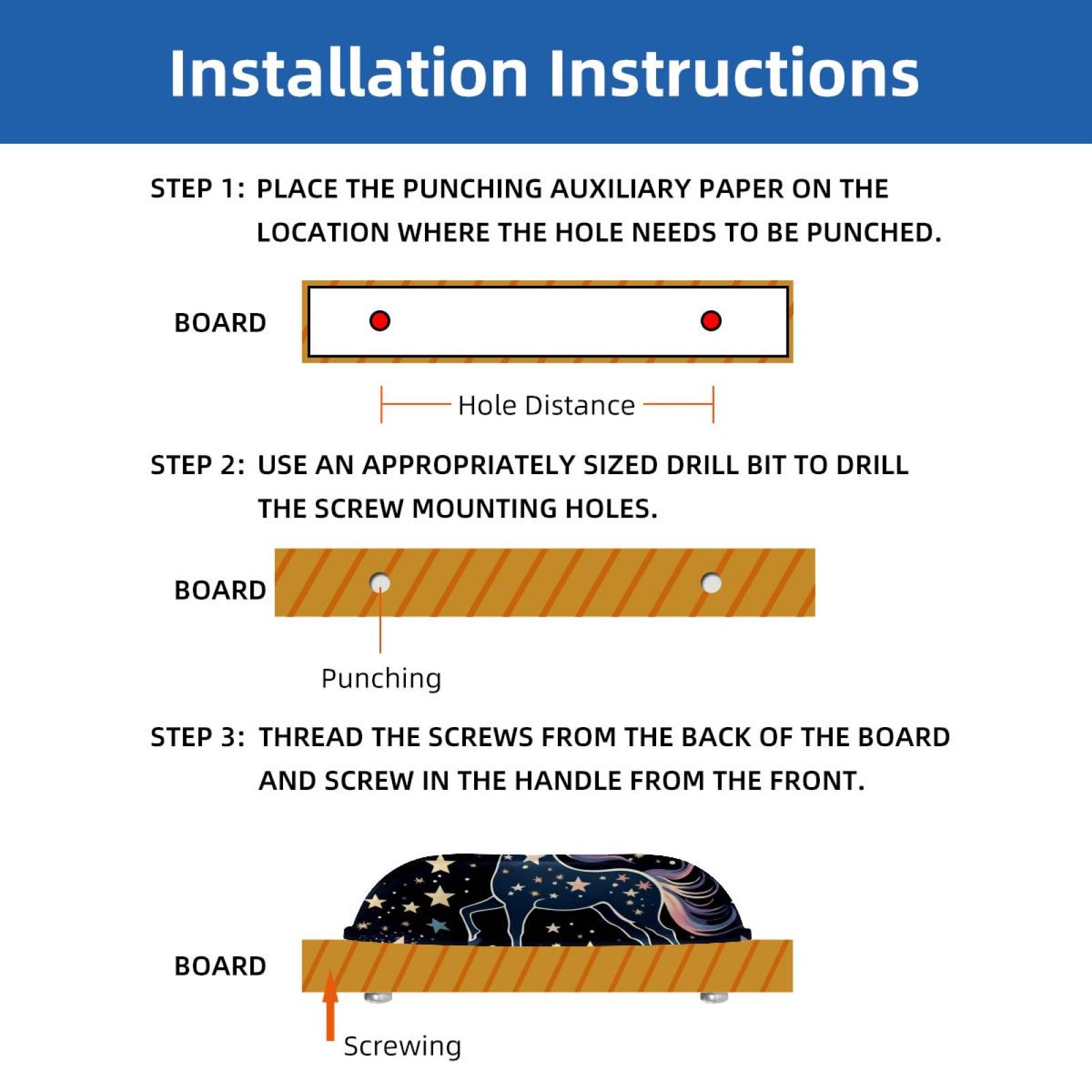 PhooArto 6 Pcs Cup Drawer Pulls, Stars Unicorn Patterns Shell Shape Handles Cabinet Knobs for Dresser Cupboard Closet Wardrobe with Screws