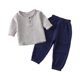 thumbnail image 1 of Gibobby Conjunto niño pequeños bebé niño niña sólido pulóver manga larga algodón Lino sudadera camiseta cuello redondo Tops pantalones cortos conjunto ropa(NY2,3-4 Años), 1 of 3