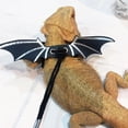 thumbnail image 2 of Methold Correa de lagarto ajustable Arnés de dragón barbudo Alas de cuero frescas Correa de seguridad para caminar Suministros para perros negro y plata Methold PT001406-02, 2 of 6