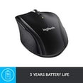 thumbnail image 4 of Logitech M705 Wireless Marathon Mouse for PC - Long 3 Year Battery Life, Ergonomic Shape with Hyper-Fast Scrolling and USB Unifying Receiver for Computer and Laptop - Black, 4 of 5