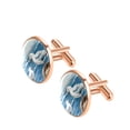 thumbnail image 2 of Seagull Men's Stainless Steel Cufflink Set for Formal Attire, Made of Premium Silver Jewelry, Suitable for Business and Special Occasions, 2 of 6