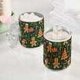 thumbnail image 2 of Yayeee 4 Pack Qtip Holder Bathroom Cotton Swab Canister with Lid Clear Dispenser Set, Beige Christmas Gingerbread, 2 of 6