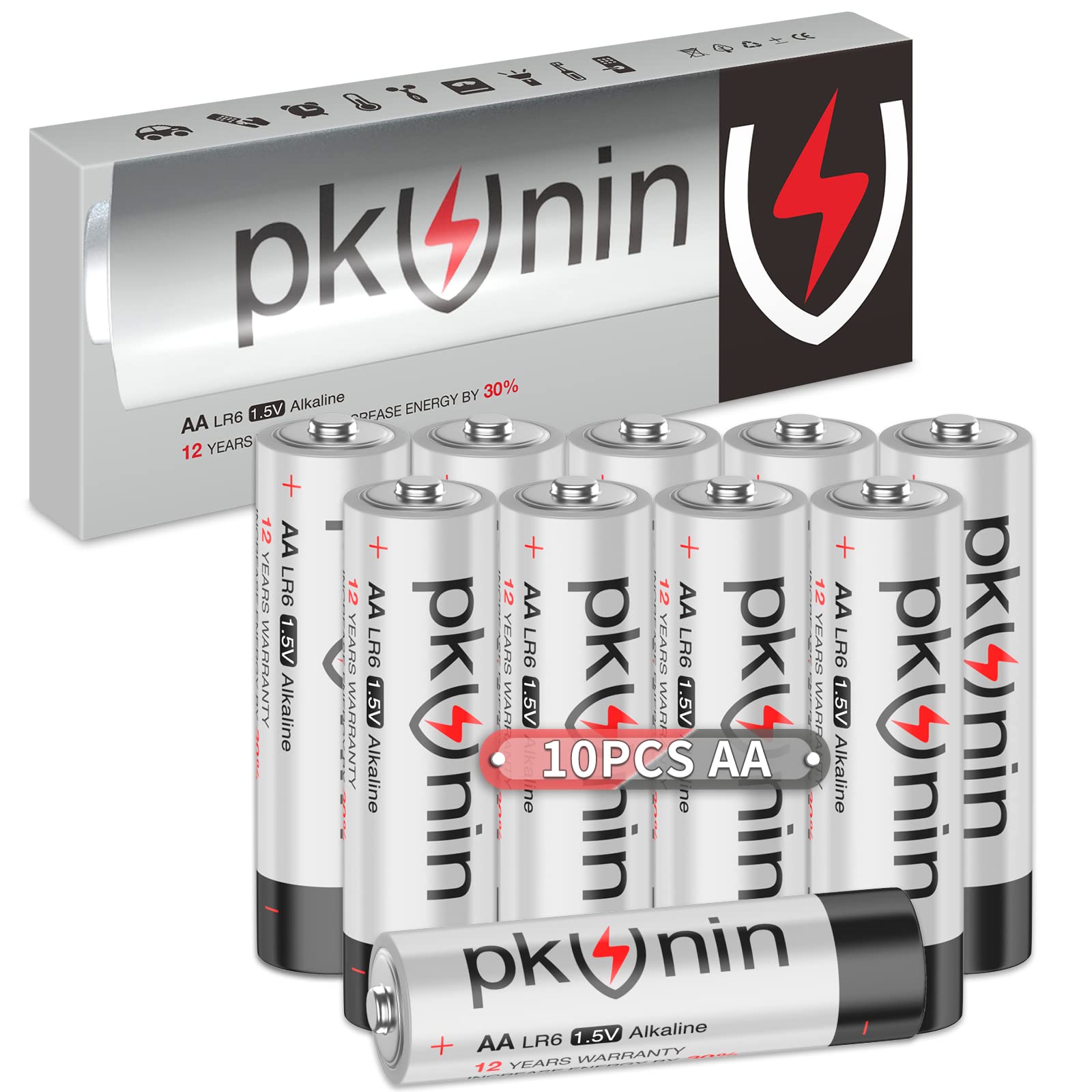 AA Batteries 10 Count Double A Battery with Power Boost 1.5V Long