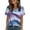 #197-Blue, variant on Taylonsss Women's Vintage Gradient Printed Round Neck Short Sleeve T-Shirt Casual Sports Top for Fitness and Daily Wear Comfortable Stretch Breathable Fabric for Spring Summer
