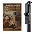 thumbnail image 1 of Trípode para teléfono Selfie Stick, todo en ampliable y amp; Palo Selfie portátil en trípode con control remoto inalámbrico para transmisión en vi Negro + Luz de relleno Soledad selfie trípode bluetooth, 1 of 10