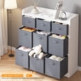 thumbnail image 3 of EnHomee 9 Cube Storage Organizer Cubby Storage 9 Cube bookshelf With Bins For Bedroom Livingroom White Cubby Storage for Home, White Finish, 3 of 9