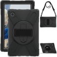 thumbnail image 2 of XYX Case for Samsung Galaxy Tab A8 10.5 inch SM-X200/SM-X205 with 360 Degree Rotating, Hand Strap, Shoulder Strap, Black, 2 of 7