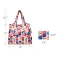 thumbnail image 3 of Wrapables Small Foldable Tote Nylon Reusable Grocery Bags, Macarons, 3 of 5