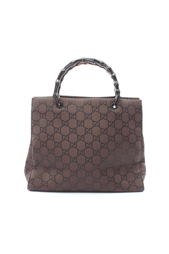 Pre-Owned Gucci Bamboo GG Pattern Tote Bag Handbag Canvas Women's Brown 002 1010