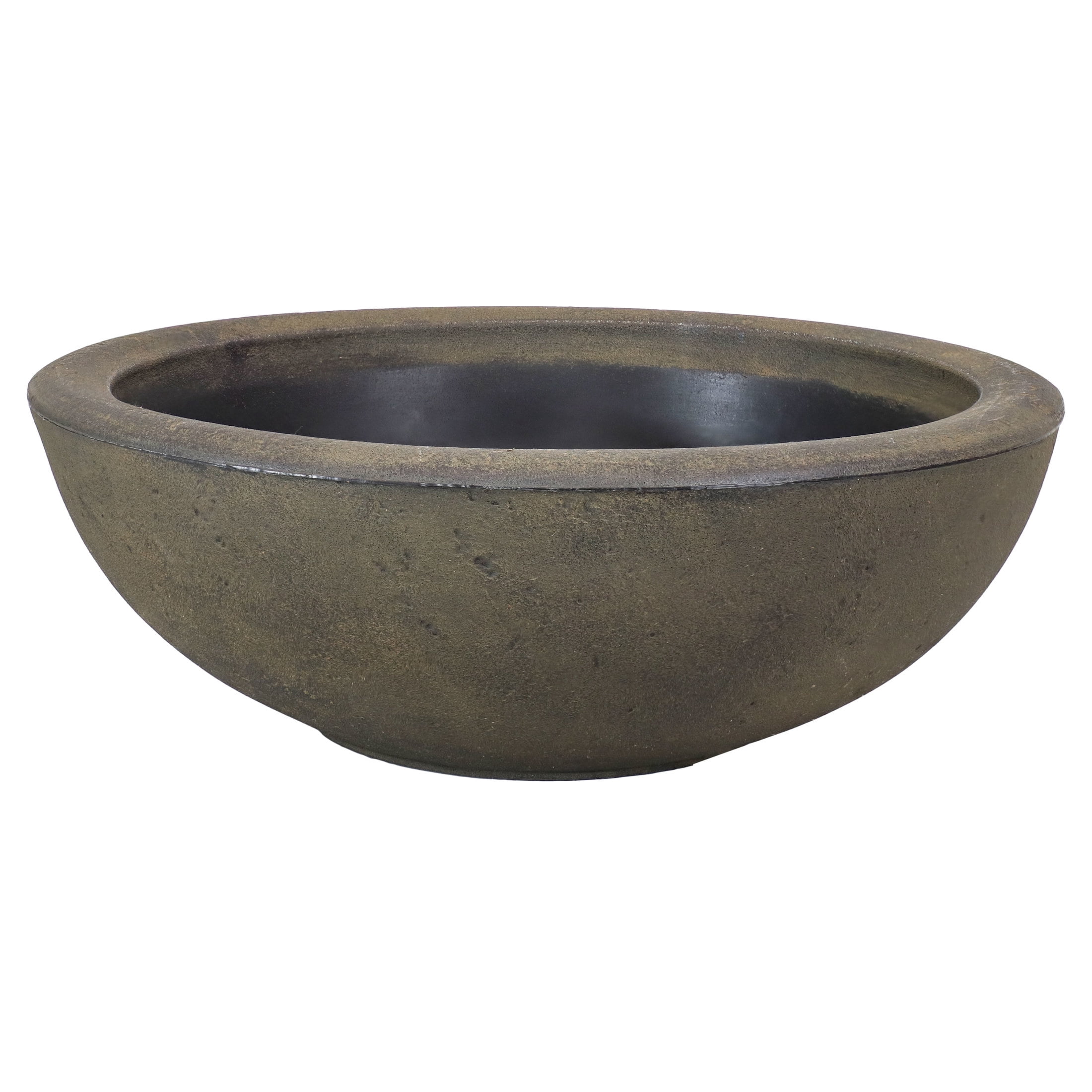 Sunnydaze Percival 20.75" x 20.75" x 11.5" Round Sable Polyresin Outdoor Planter Pot