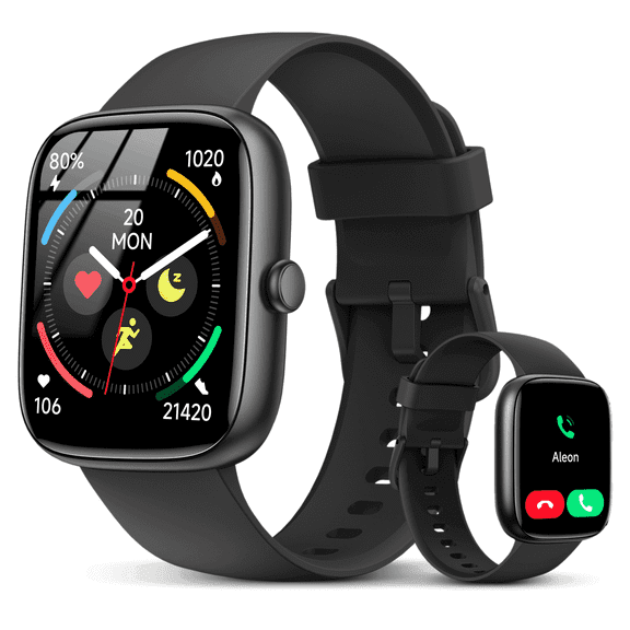 Smart Watches for Men Women (Answer/Make Calls), 1.83" Touchscreen Fitness Watch with 110  Sport Modes, Fitness Tracker, IP68 Waterproof Smartwatch for Android Ios Black