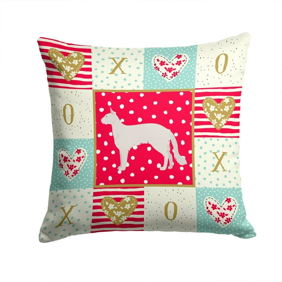 Balinese 2 Cat Love Fabric Decorative Pillow Red