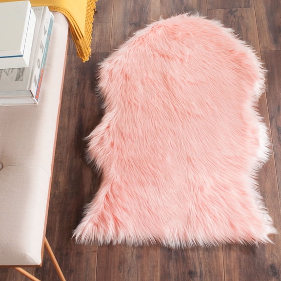 Safavieh Faux Sheep Skin Jadyn Animal Area Rug, Pink, 3' x 5'