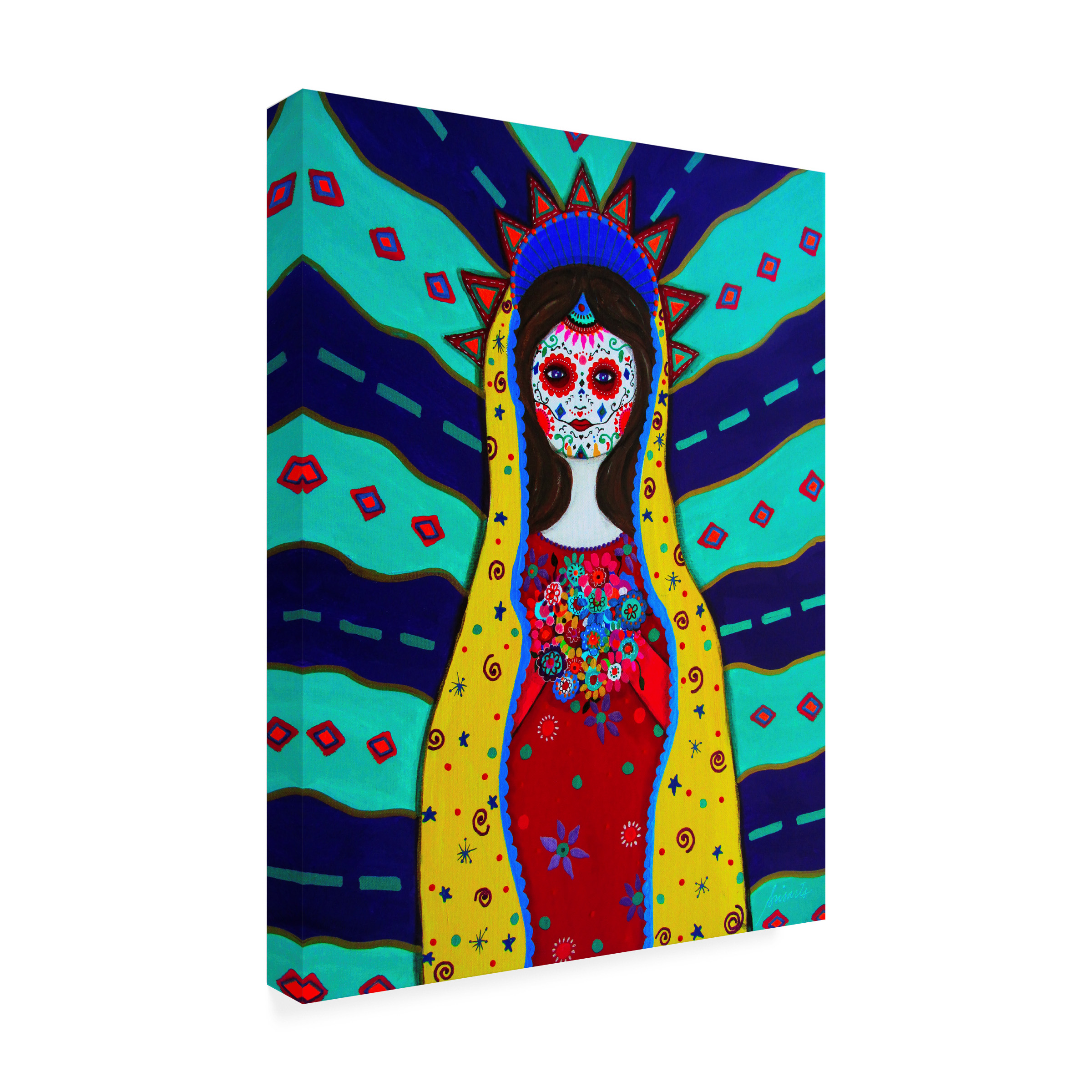 Trademark Fine Art 'Virgin Guadalupe Dia De Los Muertos' Canvas Art by Prisarts