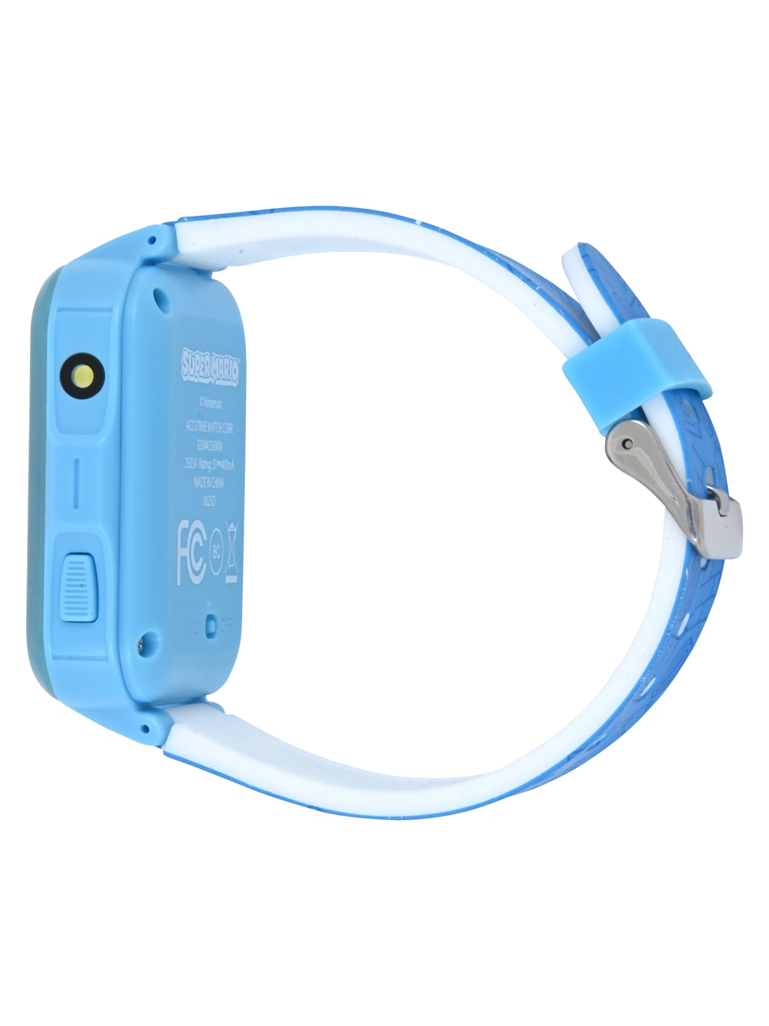 Nintendo Mario Brothers iTime Unisex Child Smart Watch with Silicone Strap and Blue Case 42mm
