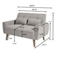 thumbnail image 6 of Pingliang Home Loveseat Small Sofa 2 Seater Sofa Couch with 2 Pillows, Modern Linen Fabric Love Seat for Apartment Bedroom Living Room Small Space Office Studio,Light Gray, 6 of 10