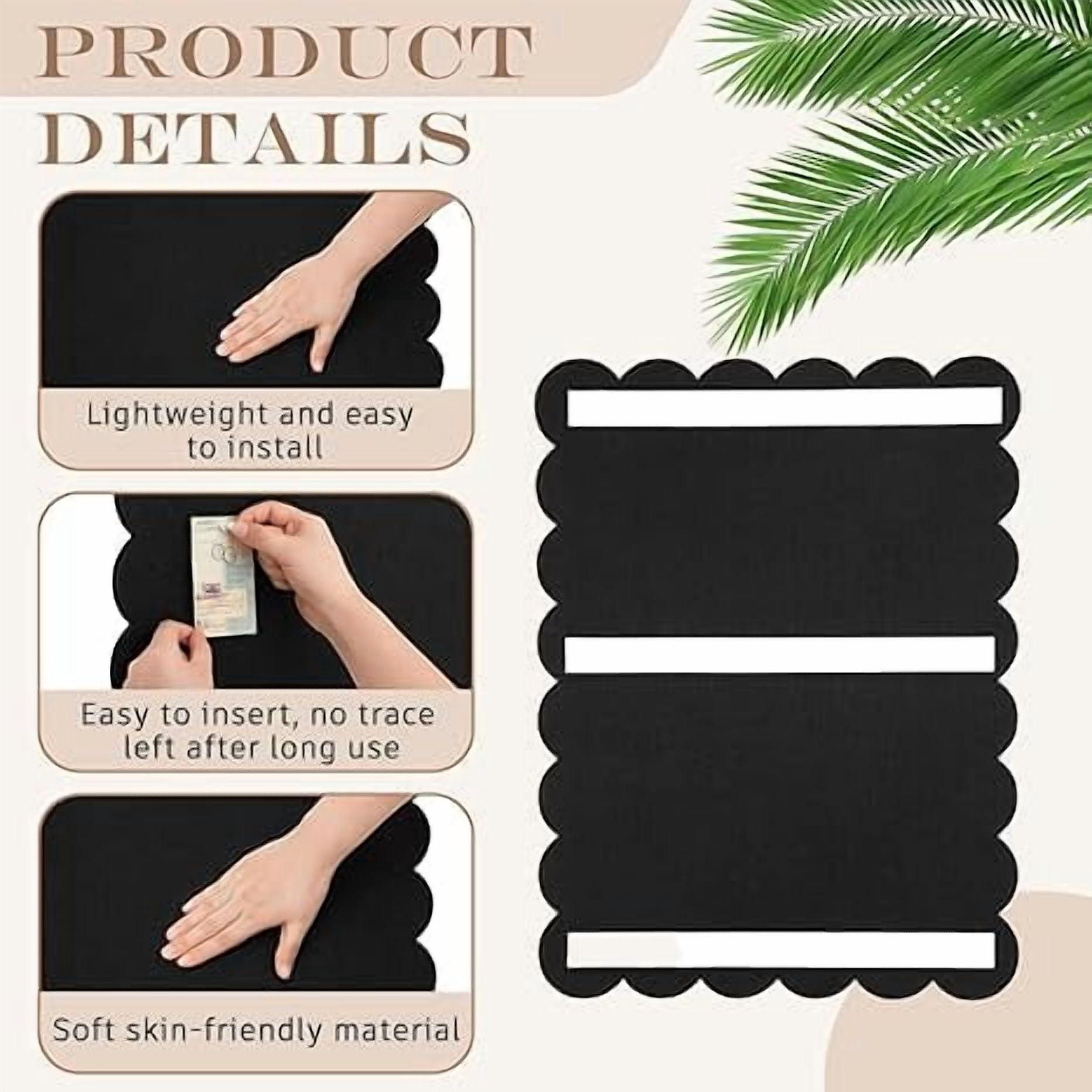 Bulletin Board, Decorative Felt Pin Board, Felt Foldable Board for Wall, Photo Board for Home Office, Black , 35" x 24"