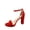 Red, variant on Josina-66 Women's Open Toe Ankle Strap Buckle Platform Chunky High Heels Sandals Shoes ( Nude, 6)