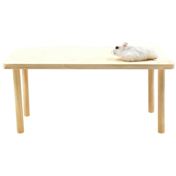 QenASHaing Hamster Play Wooden Platform for Dwarf Syrian Hamsters Gerbils Mice Degus or Other Small Pets, Wood Stand Waterproof Standing Play Decor Cage Accessory for Squirrel
