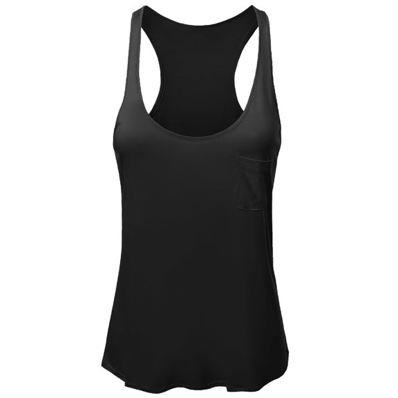 FashionOutfit Women's Solid Basic Rayon Sleeveless Racer-Back Tank Top