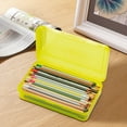 thumbnail image 5 of Eoozwa Pencil Box, Large Capacity Clear Pencil Case, 1 Pack Hard Pencil Case, Clear Crayon Box with Snap-tight Lid Stackable Design, Plastic Storage Box for Office Supplies, 5 of 9