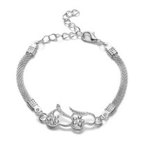 HOOUN Fashion Women 925 Silver Crystals Bracelet Butterfly Cross Evil Eye Love 0960-7