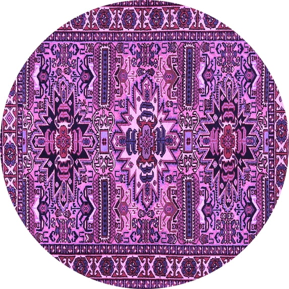Ahgly Company Indoor Round Persian Purple Traditional Area Rugs, 4' Round