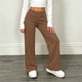 thumbnail image 6 of Besolor Yoga Pants for Girls Elastic High Waist Wide Leg Sweatpants Casual Loose Thin Teen Kids Loungewear Workout Trousers(12-13 Years,Coffee), 6 of 7