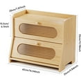 thumbnail image 3 of Bread Box for Kitchen Countertop,Double Layer Large Capacity Bamboo Bread Storage Container with Acrylic Wavy Door Panel for Kitchen Counter,Cabinet,Pantry(Natural Bamboo), 3 of 16