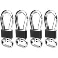 thumbnail image 1 of 4 Pack Metal Keychain Key Clip Hook, Key Rings Key Chain Ring Holder Organizer for Car Key Finder, Black , Rose Gold , Cyan , Violet, 1 of 6
