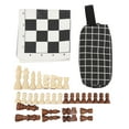 thumbnail image 2 of Roll Up Chess Board Game Set, PU Leather Board Portable Chess Set Educational  for Adults Black,Green, 2 of 7