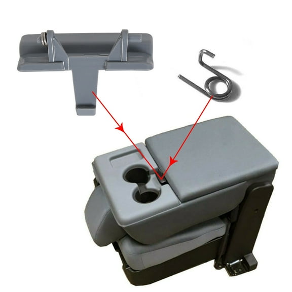 HECASA Seat Lid Center Console Jump for 2010-2018 Ford F150 ABS Plastic Gray