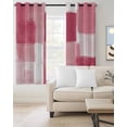 thumbnail image 2 of Pink Geometric Blackout Curtains, Light Blocking Print Window Curtains, Watercolor Ombre Modern Abstract Art Thermal Insulated Window Drapes for Living Room Kitchen Cafe 2 Panels, 84"W x 63"L, 2 of 9