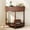 Brown, variant on YWEN Entryway Table, Artisan-Crafted Half Moon Fluted Console Tables with 2 Rattan Storage,Small Half Circle Tables for Hallway, Narrow Round Accent Decort Table for Living Room