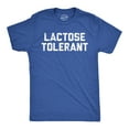 thumbnail image 1 of Mens Lactose Tolerant T Shirt Funny Cheesy Dairy Lovers Joke Tee for Guys (Heather Royal - Lactose Tolerant) - M, 1 of 4