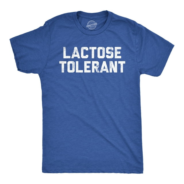 Mens Lactose Tolerant T Shirt Funny Cheesy Dairy Lovers Joke Tee for Guys (Heather Royal - Lactose Tolerant) - M