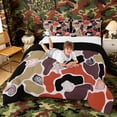 thumbnail image 3 of Manfei Camouflage Colorful Seashell Starfish Queen Comforter Set for Kids Boys and Girls, Marine Life Print Bedding Comforter Set, Black Reversible 3 Pieces, 1 Comforter and 2 Pillowcases, 3 of 6