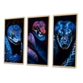 thumbnail image 3 of Designart "Wildlife Portrait Blue Viper Snake" Animals Snake Framed Wall Art Set Of 3 - Blue Snake Frame Gallery Wall Set For Home Decor, 3 of 6