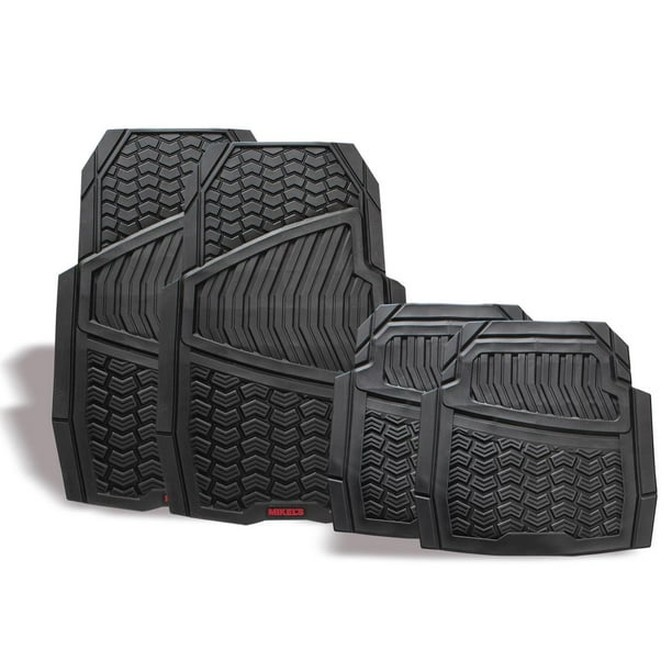 Tapete Mikels Negro con Velcro MIKELS 30384523 1 Kit Frontales y traseros Antiderrapante Hule nbr 45 x 68 cm 44.5 x 34 cm