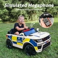 thumbnail image 3 of Outfunny Electric Police Car for Kids, 24 Volt Kids Ride on Toys w/ 400W Motors, Megaphone, Remote, Bluetooth - White, 3 of 8