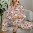 thumbnail image 5 of KLL Sailboats And Palm Tree Print Women's Long Sleeve Pajamas with Pants Sleepwear Loungewear 2 Set-X-Large, 5 of 7