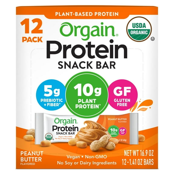Orgain USDA Organic Vegan Protein Bars, Choose Flavor, 12 ct.