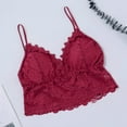 thumbnail image 4 of OUSITAID Womens‘ Deep V Neck Full Coverage Bra Longline Wirefree Lace Bra Blue, 4 of 6