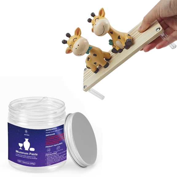 12oz Clear Museum Paste, Museum Glue Clear Removable, Excellent Adhesion, Reusable, Disassembles Without Marks, Suitable for Surfaces of Metal, Ceramics, Glass, Plastics, and Wood