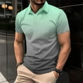 thumbnail image 2 of FRSASU Gradient Color Polos Shirts for Men Short Sleeve Quick Dry Tees Gym Sprot Golf Workout Casual Shirts Green-F, 2 of 6