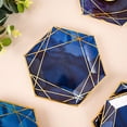 thumbnail image 4 of BalsaCircle 25 Navy Blue 7" Hexagon Disposable Salad Paper Plates Gold Trim Wedding Party, 4 of 8