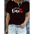 thumbnail image 1 of Camisetas de San Valentín para él y para ella - Cuello redondo para primavera y verano, camisetas a juego para parejas | Camiseta de manga corta | Ajuste cómodo, camiseta deportiva informal, 1 of 6