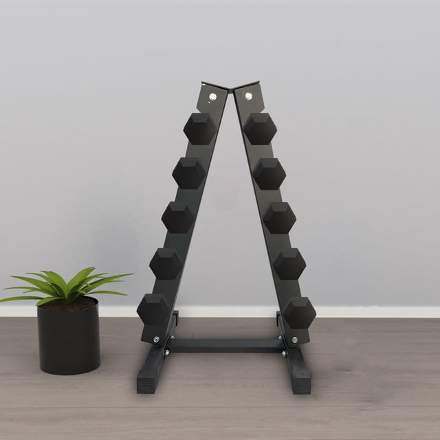 BeesClover Dumbbell Rack Stand Only, Steel A-Frame Dumbbell Weight Rack for Home Gym
