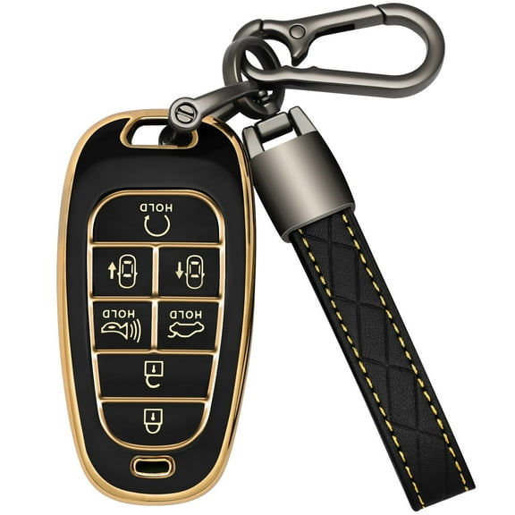 for Hyundai Key Fob Cover with Keychain Premium TPU Car Key Case Shell 360 Degree Protective Cover for 2019 2020 2021 2022 2023 Hyundai Sonata Santa fe Tucson 7 Buttons Smart Key