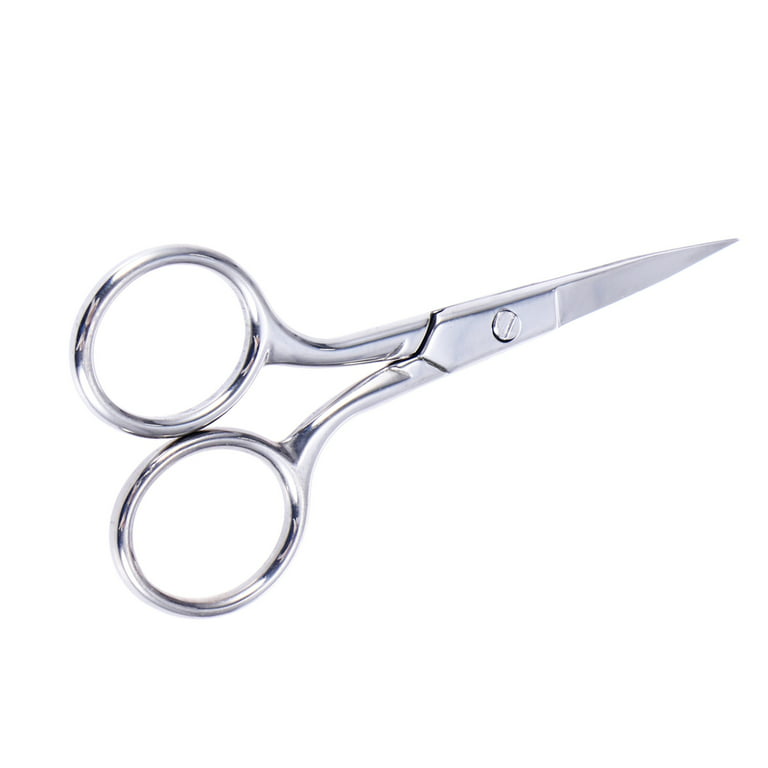 Facial Hair Small Grooming Scissors for Eyebrow, Nose Hair, Mustache, Beard, Eyelashes, Stainless Steel Hair Cutting Scissor, Size: 9.5, Silver